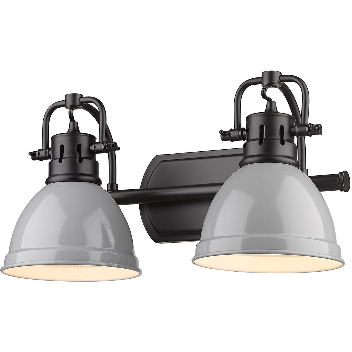 Duncan 2 Light 17 inch Matte Black Bath Vanity Wall Light in Grey